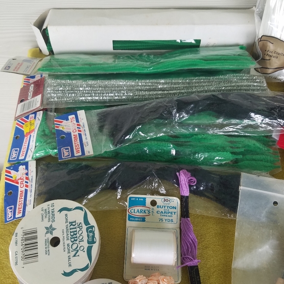 Craft Junk Drawer Lot Random Assorted Craft Items Ribbons,Felt Lot NOS - Picture 7 of 8